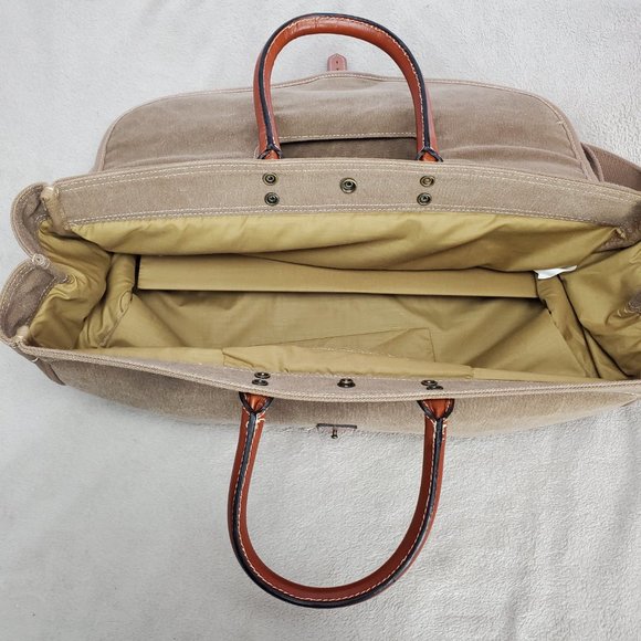 Large Canvas and Leather Shoulder Bag by Nood - Picture 14 of 16